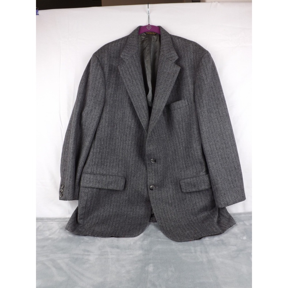 Man In Wool Varsity Town Blazer Men's‎ Jacket 100% Wool Gray/Black Striped